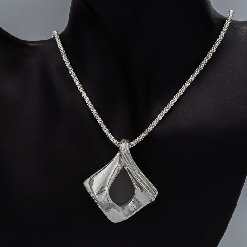 Sterling silver geometric design pendant