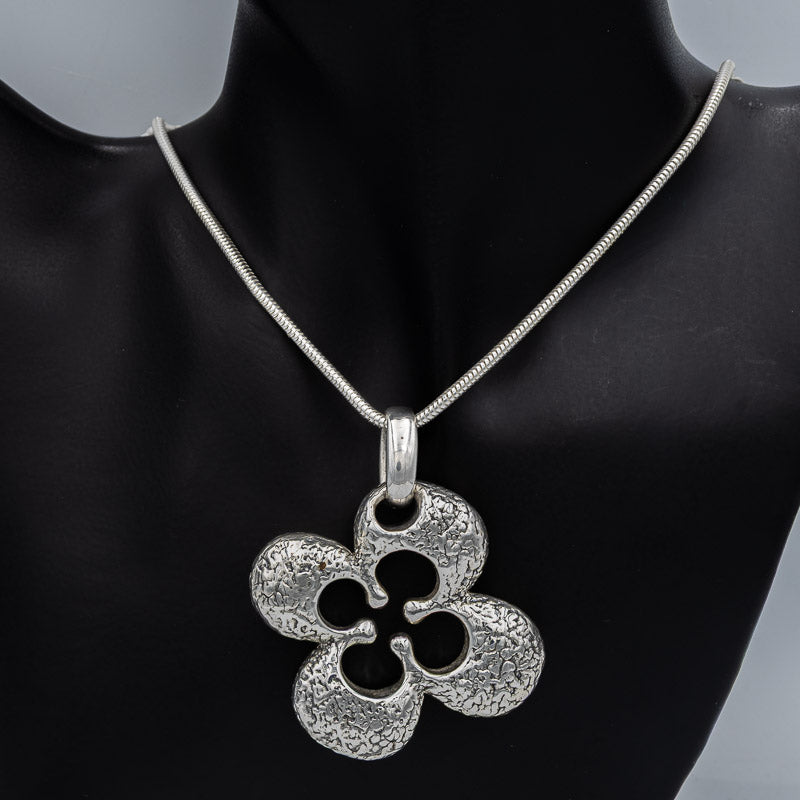 Sterling silver 4 petal pendant