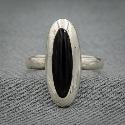 Sterling silver with onyx stone ring