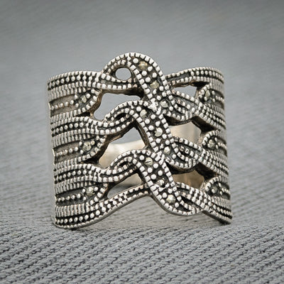 Sterling silver marcasite ring