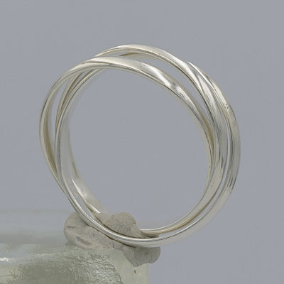 Sterling silver russian wedding ring thin