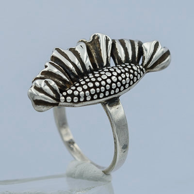 Sterling silver sunflower ring