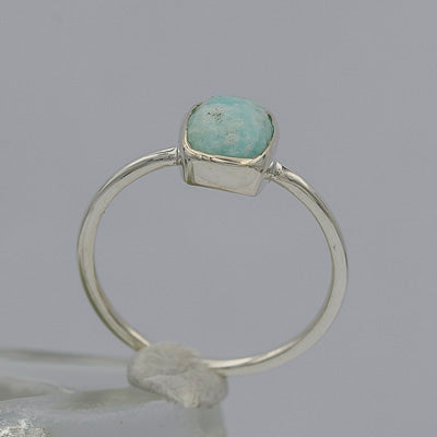 Sterling silver amazonite stone ring