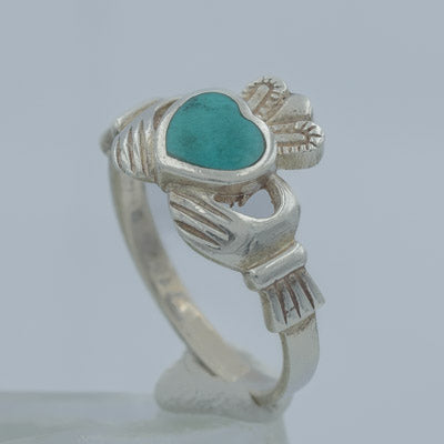 Sterling Silver Howlite Claddagh Heart Ring - Silvertree Jewelry #