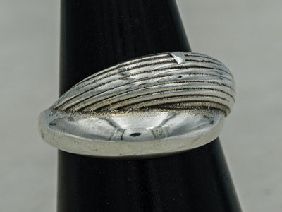 Sterling Silver Double Band Cross Ring 6mm Design
