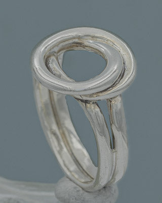 Sterling Silver Loop Circle Ring 2mm Double Band