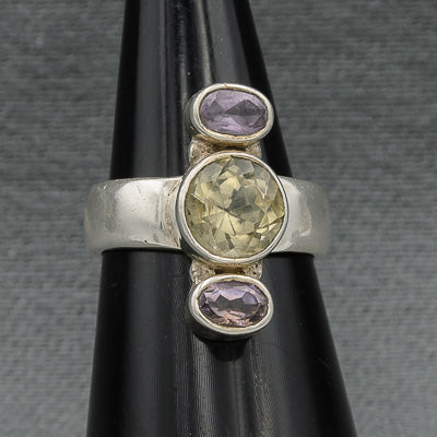 Sterling silver, citrine , amethyst ring - Silvertree Jewelry #