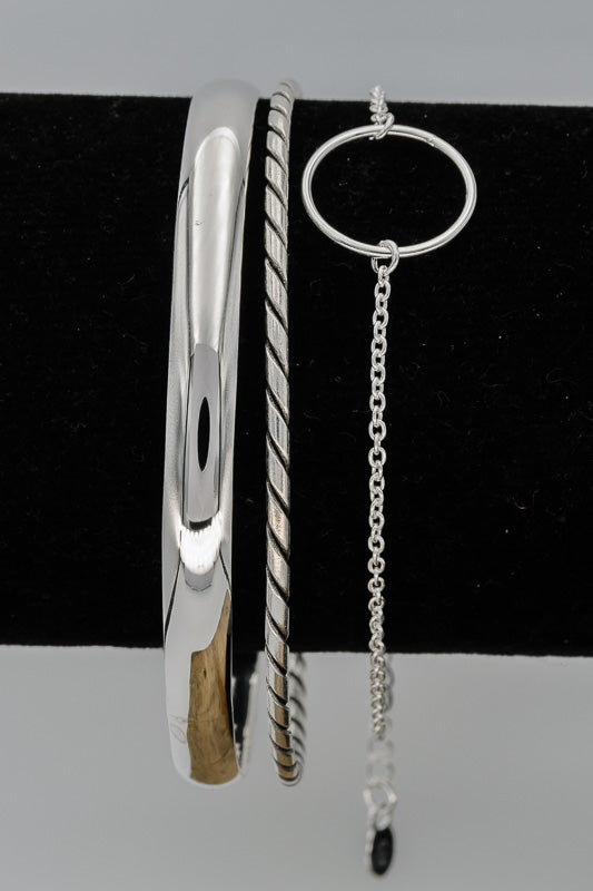 6 mm Sterling silver half round bangle 60 mm