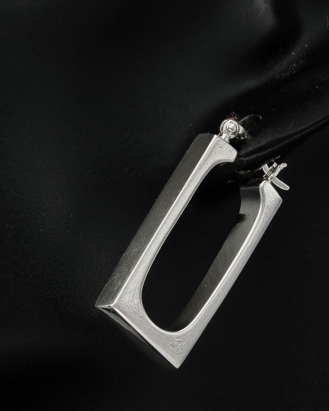 Sterling Silver Rectangle Hoop Earrings - Silvertree Jewelry #