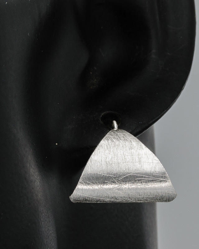 Brushed triangle earring