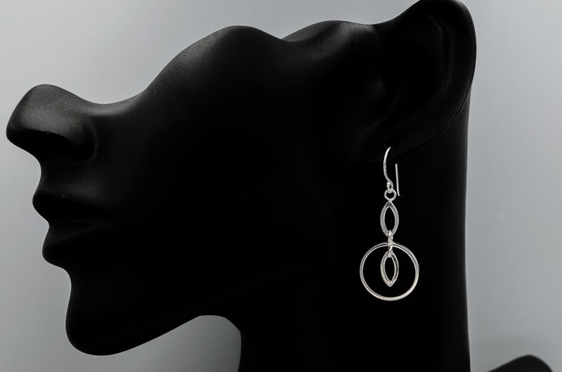 Sterling silver dangling earrings