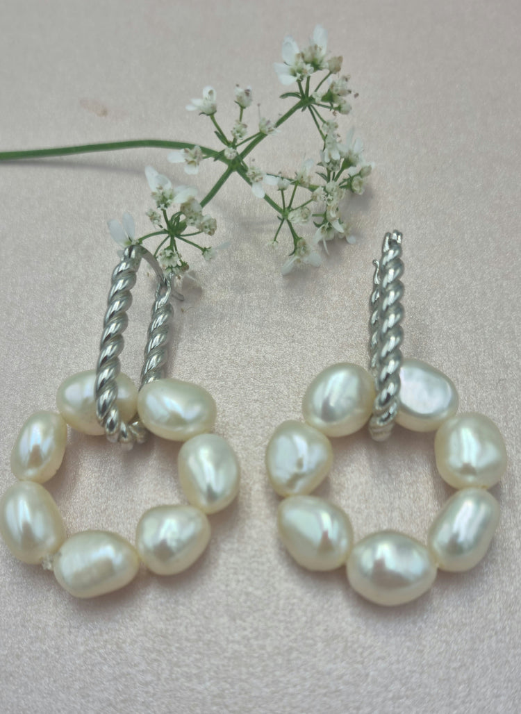 Sterling silver pearl earrings