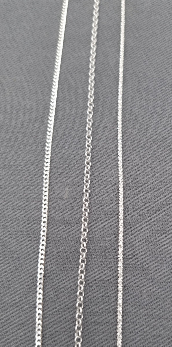 Sterling silver  layered chains med length