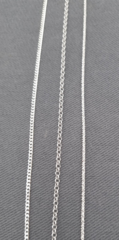 Sterling silver  layered chains med length