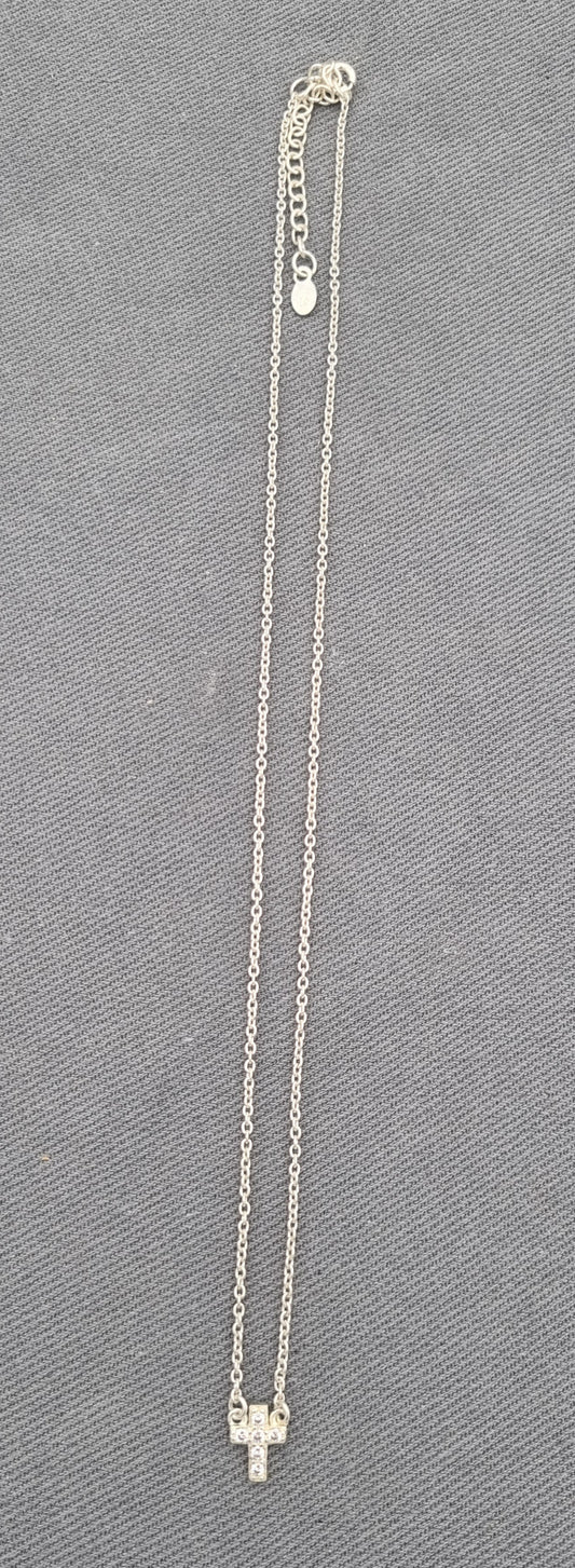 Sterling silver chain with a cubic cross