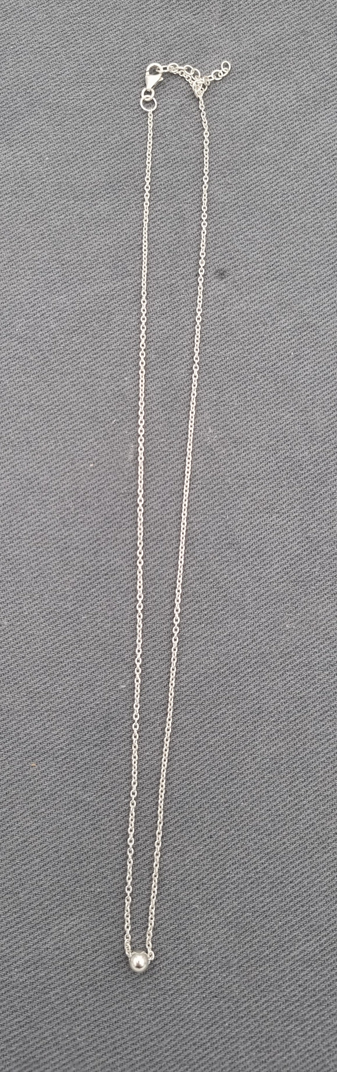 Sterling silver chain with a small ball