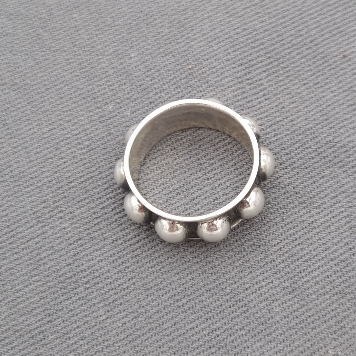 Sterling silver ring with bobbles