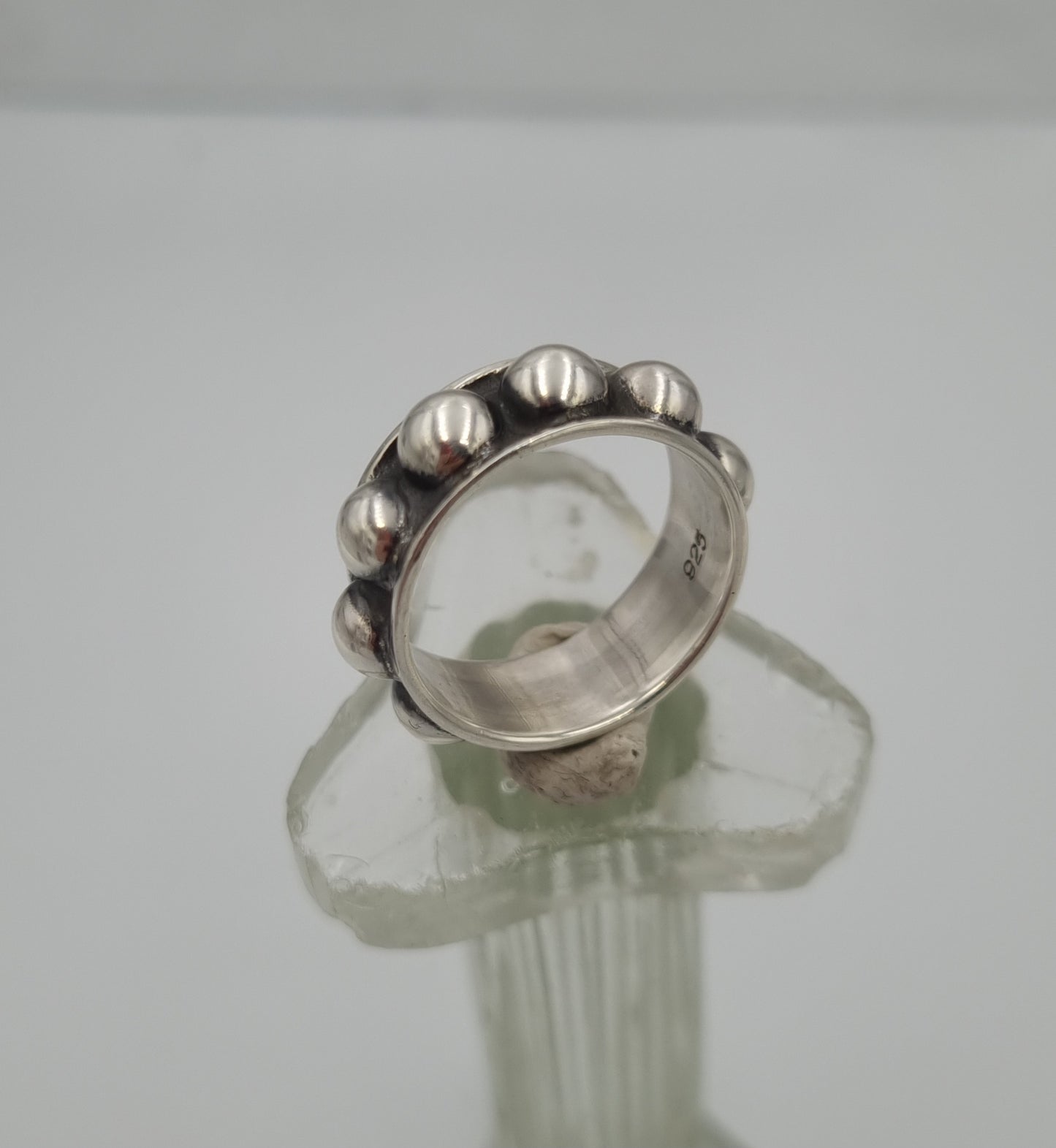 Sterling silver ring with bobbles