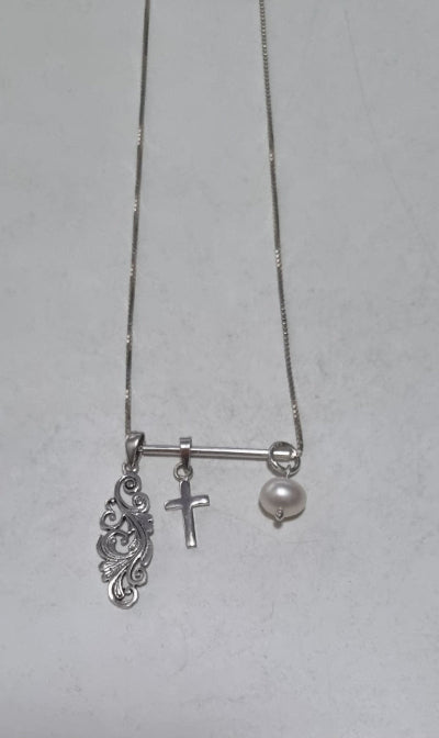 Sterling Silver Bar Necklace with Box Chain 42cm - Silvertree Jewelry #