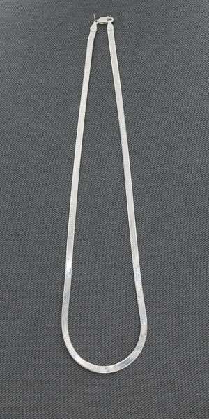 3mm Sterling Silver Magic Herringbone Chain Necklace – Flat Fluid Statement Chain