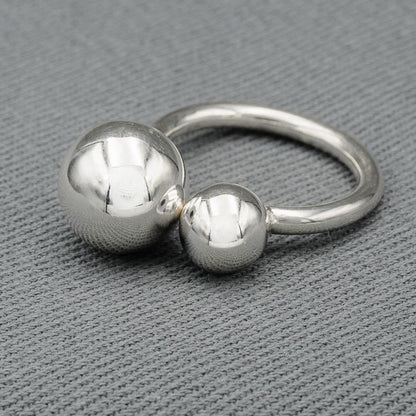 Sterling silver double ball ring