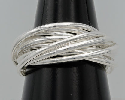 12 band sterling silver ring