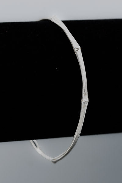 Sterling silver bamboo bangle 60 mm