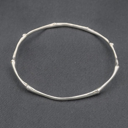 Sterling silver bamboo bangle 60 mm