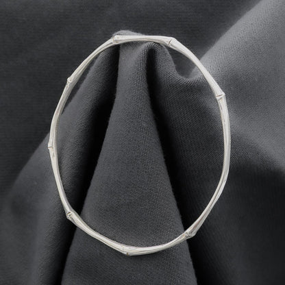 Sterling silver bamboo bangle 60 mm