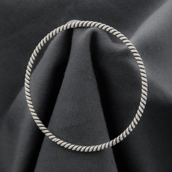 Sterling silver twisted bangle 60 mm