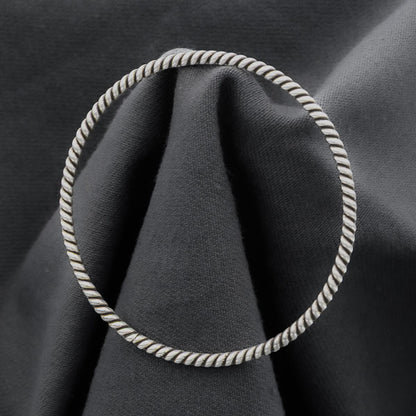 Sterling silver twisted bangle 60 mm