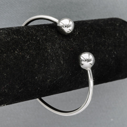 Sterling silver slave bangle with 1 cm balls