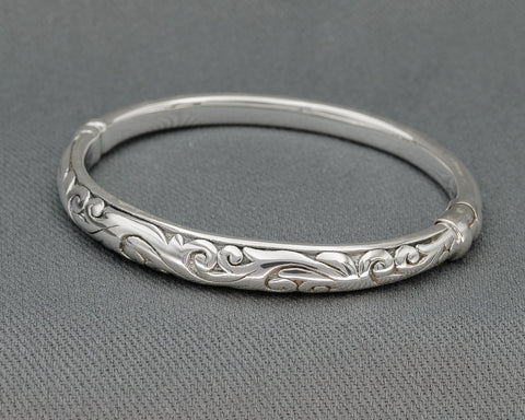 Sterling silver hinged bangle 60 mm ,65 mm
