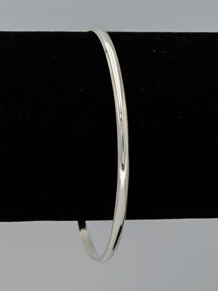 Sterling silver 4mm bangle flat