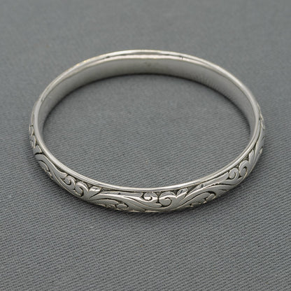 Sterling silver filigree bangle 65 mm x 10 mm