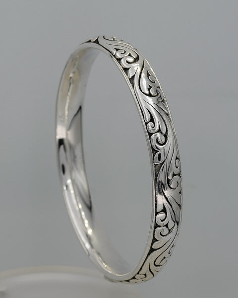 Sterling silver filigree bangle 65 mm x 10 mm