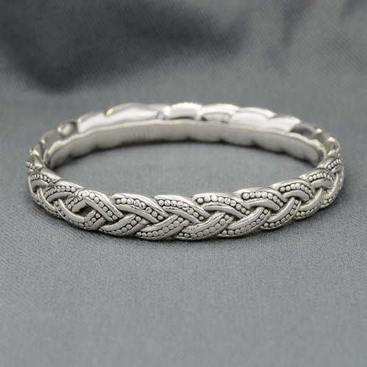 Sterling silver patterned bangle 65 mm