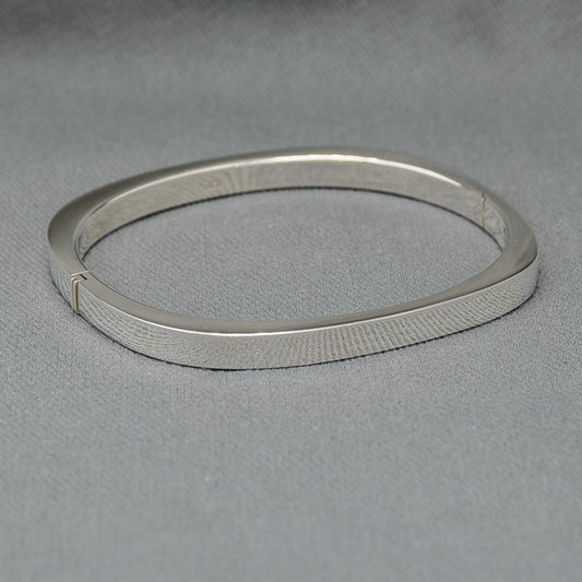 Sterling silver square hinged bangle 60 mm