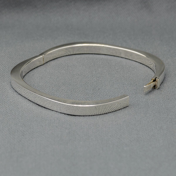 Sterling silver square hinged bangle 60 mm