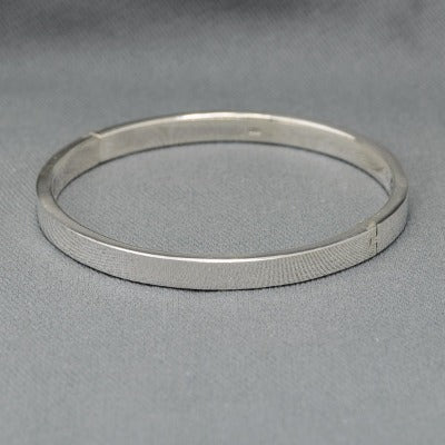 Sterling silver square edge bangle 65 mm