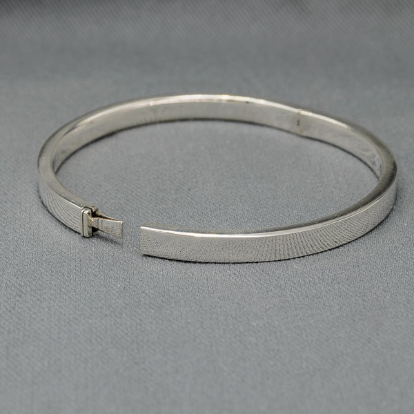 Sterling silver square edge bangle 65 mm