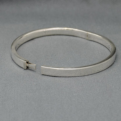 Sterling silver square edge bangle 65 mm