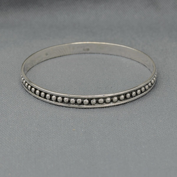Sterling silver bangle 6mm with silver bobbles