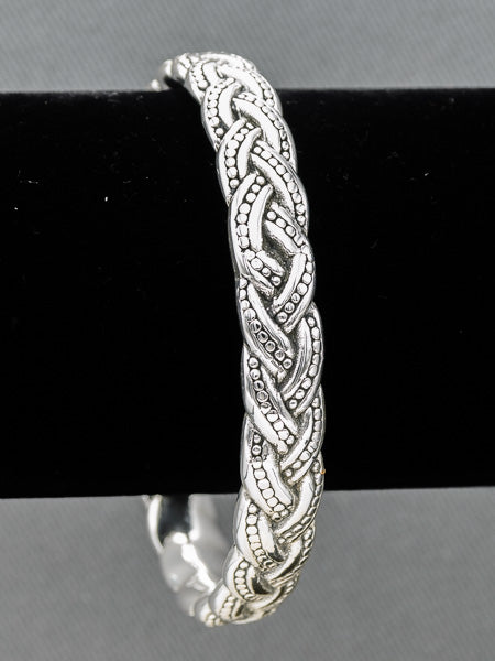 Sterling silver patterned bangle 65 mm