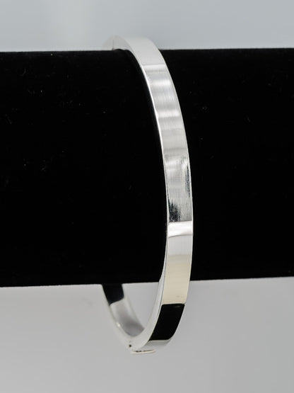 Sterling silver square edge bangle 65 mm