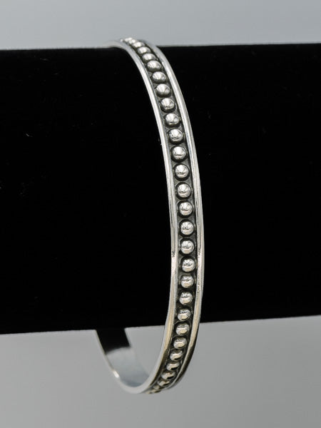Sterling silver bangle 6mm with silver bobbles