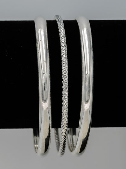 Italian Sterling Silver Half Round Bangle – 6mm