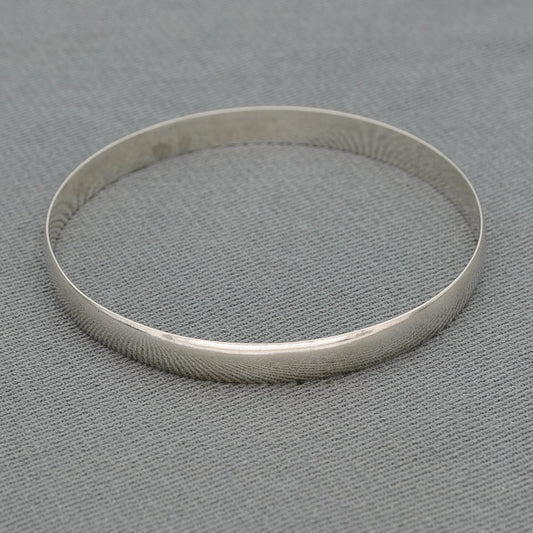 6 mm Sterling silver half round bangle 60 mm