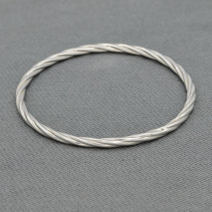 Sterling silver twisted bangle 4mm