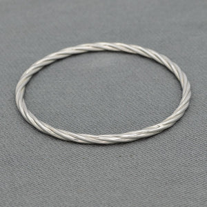 Sterling silver twisted bangle 4mm